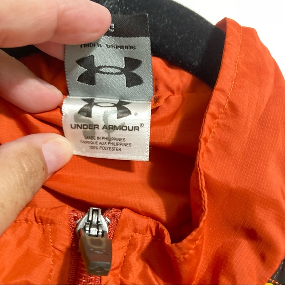 UNDER ARMOUR Windbreaker Jacket Orange Gray Yellow Gold Kids Youth Large - Picture 16 of 16